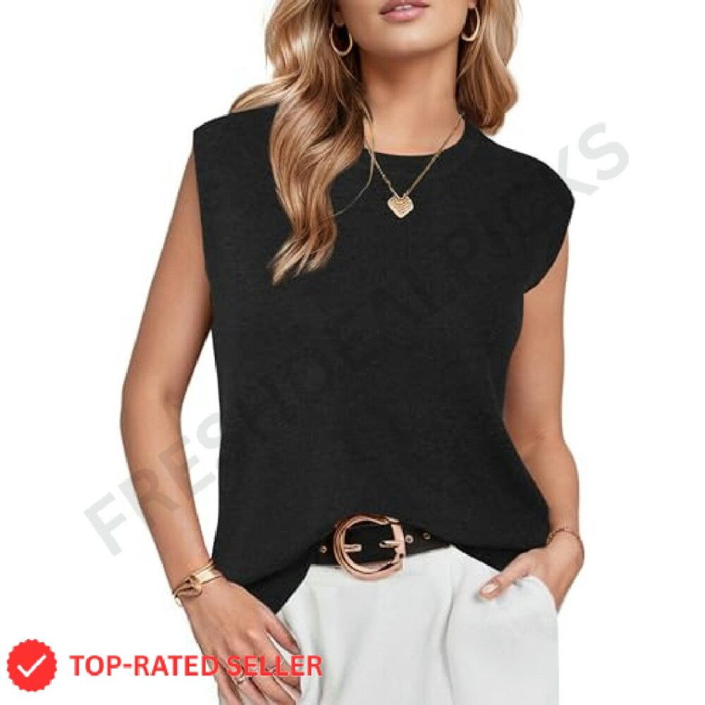 Wool Blend Mock Neck Sweater Vest Lightweight Business Casual Minimal Chic - Picture 2 of 6
